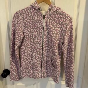 lucy North Face Women’s Purple Leopard Art Fitted Hoodie Size Medium